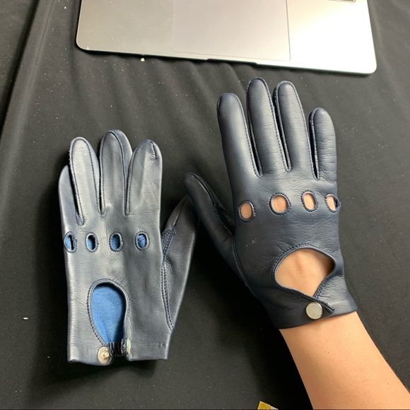 VIntage navy blue Driving Gloves - Picture 7 of 7